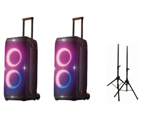 2 tk JBL Partybox 310 kõlari + kõlari jalgade rent