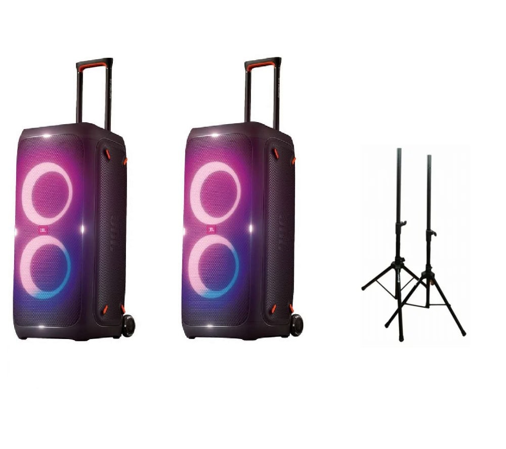 2 tk JBL Partybox 310 kõlari + kõlari jalgade rent